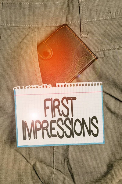 Word Writing Text First Impressions Business Photo Showcasing First Consideration — Stockfoto