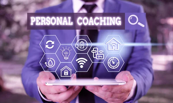 Text sign showing Personal Coaching. Business photo text relationship agreement between a client and a coach