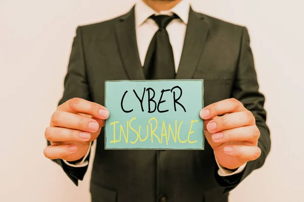 Conceptual Hand Writing Showing Cyber Insurance Concept Meaning Protect Business — 스톡 사진