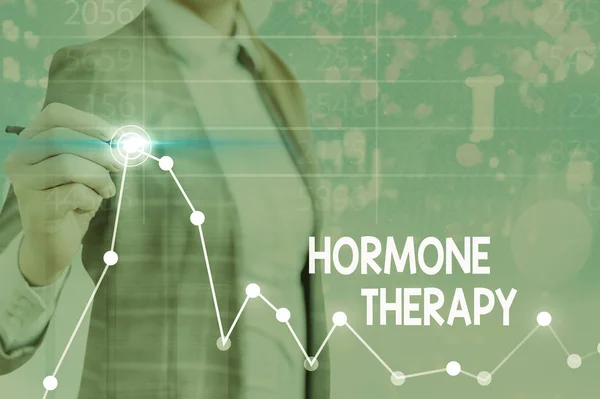 Text Sign Showing Hormone Therapy Business Photo Text Treatment Disease — 스톡 사진