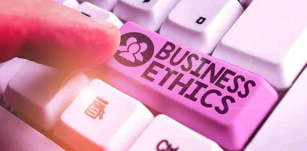 Writing Note Showing Business Ethics Business Concept Study Appropriate Business — Stock Photo, Image