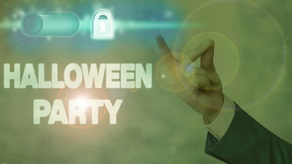 Writing Note Showing Halloween Party Business Concept Eve Western Christian — Stok fotoğraf