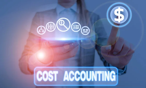 Writing Note Showing Cost Accounting Business Concept Recording All Costs — Stock Photo, Image