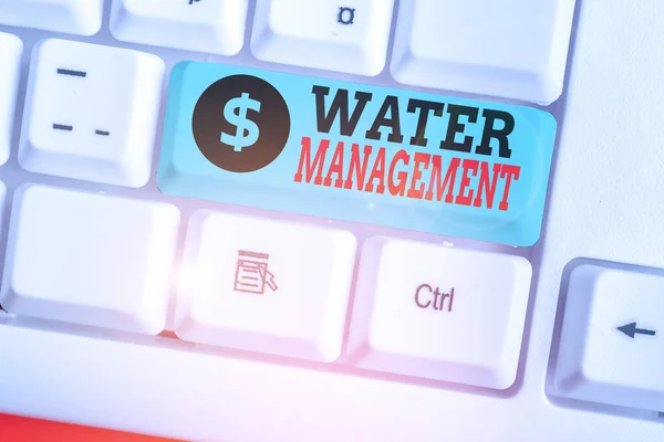 Schriftzug Mit Wassermanagement Geschäftskonzept Zur Optimalen Nutzung Von Wasserressourcen Unter — Stockfoto