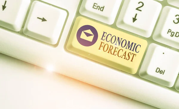 Text Sign Showing Economic Forecast Business Photo Text Attempting Predict — Stock Photo, Image