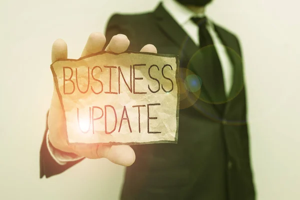 Segno Testo Che Mostra Business Update Business Photo Testo Atto — Foto Stock