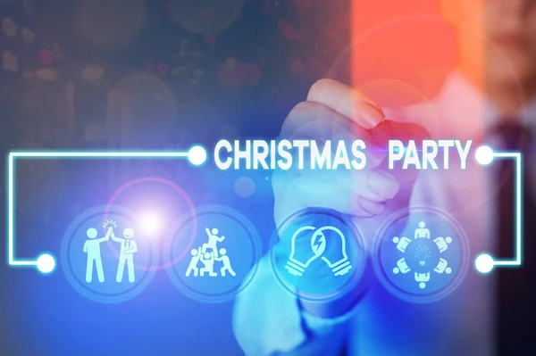 Writing note showing Christmas Party. Business concept for annual festival commemorating the birth of Jesus Christ