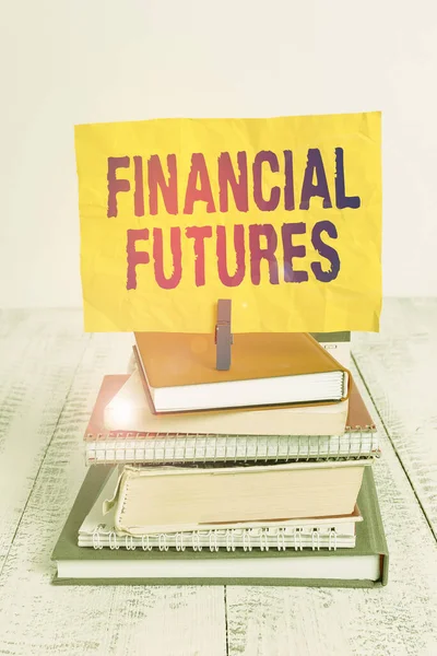 Segno Testo Che Mostra Financial Futures Business Foto Vetrina Contratto — Foto Stock