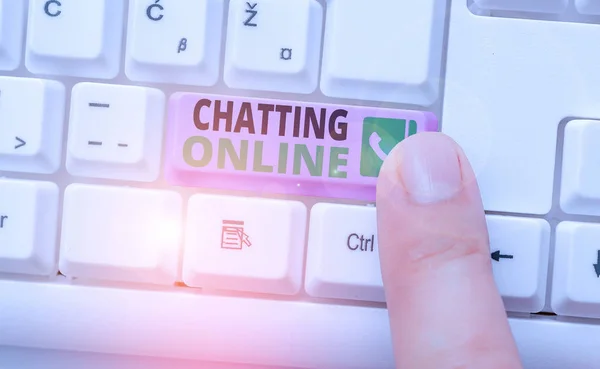 Koncepcionális Kézírás Chatting Online Ról Koncepció Jelentése Szöveges Üzenetek Valós — Stock Fotó