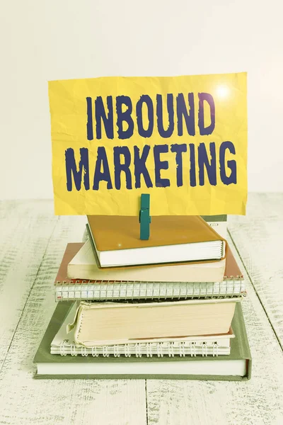 Signo Texto Que Muestra Inbound Marketing Foto Negocios Mostrando Una — Foto de Stock