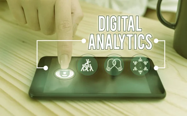 Note Écriture Montrant Digital Analytics Concept Entreprise Pour Analyse Données — Photo