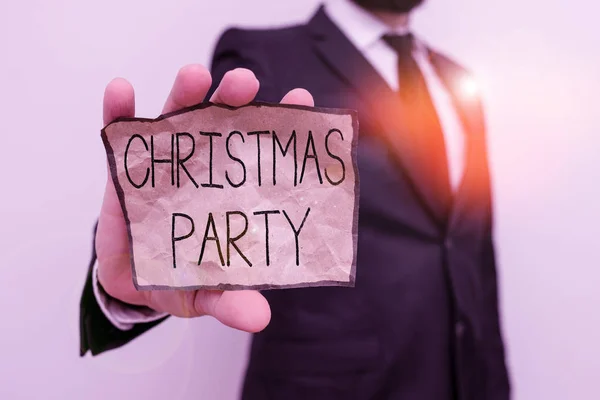 Text Sign Showing Christmas Party Business Photo Text Annual Festival — Stock Photo, Image