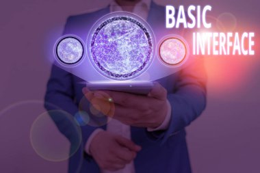 Temel Arayüz 'ü gösteren not yazılıyor. Nasa tarafından desteklenen bu görüntünün elementlerinin iki bağımsız sistemin kesiştiği sınır konsepti