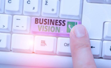 İş vizyonunu gösteren kavramsal el yazısı. Bir organizasyonun ne elde etmek istediğinin konsepti