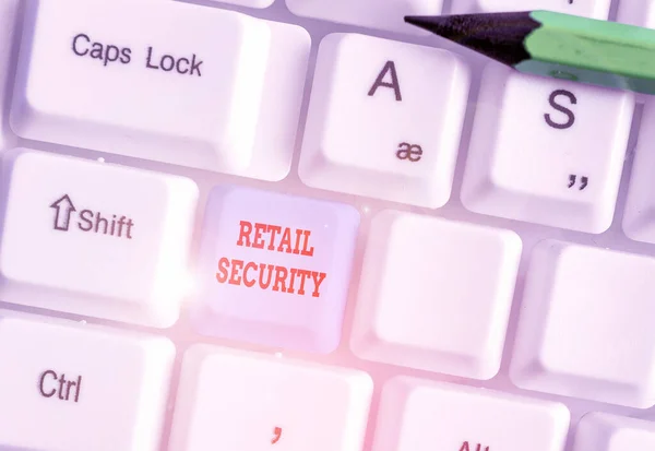 Conceptuele Handschrift Toont Retail Security Begrip Verwerking Die Goederen Die — Stockfoto