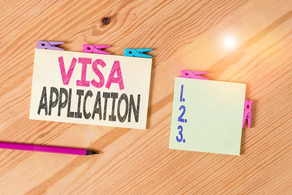 Nota Escrita Que Muestra Solicitud Visa Concepto Negocio Para Proceso —  Fotos de Stock