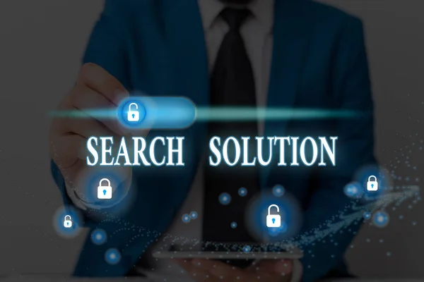 Writing Note Showing Search Solution Business Concept Action Process Finding — Stock Photo, Image