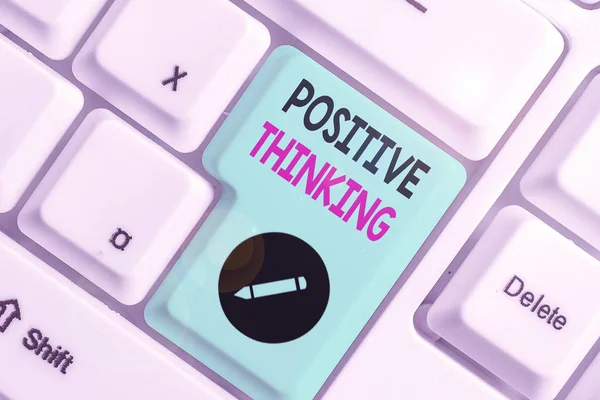 Escrita Mão Conceitual Mostrando Pensamento Positivo Conceito Que Significa Atitude — Fotografia de Stock