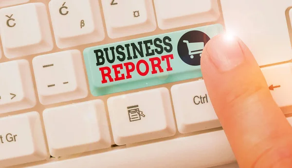 Escrita Mão Conceitual Mostrando Business Report Conceito Que Significa Documento — Fotografia de Stock
