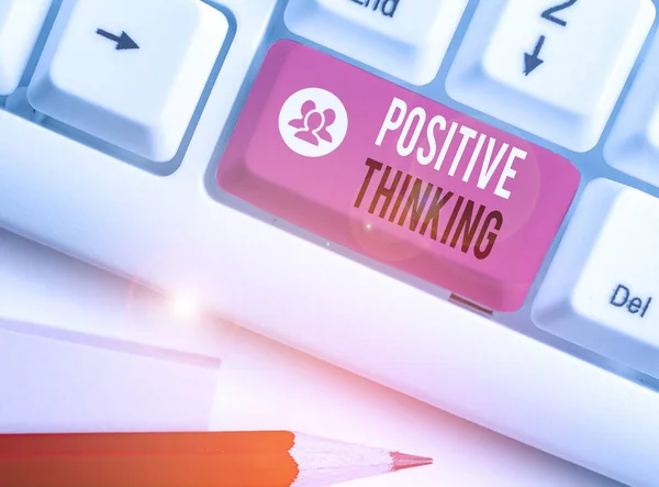 Sinal Texto Mostrando Pensamento Positivo Foto Negócios Mostrando Atitude Mental — Fotografia de Stock