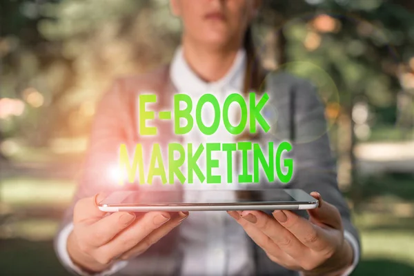 Writing Note Showing Book Marketing Business Concept Digital File Can — Stock Photo, Image