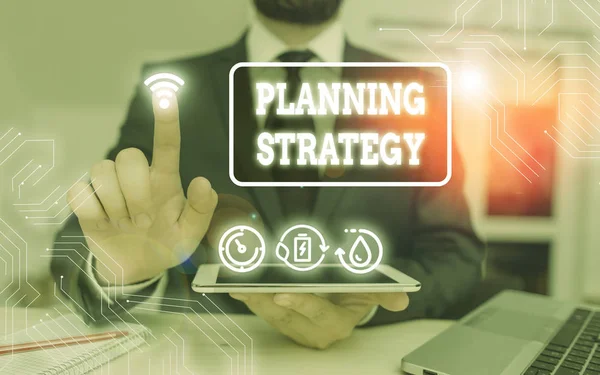 Word writing text Planning Strategy. Business concept for systematic process of envisioning a desired future. — Stock Photo, Image