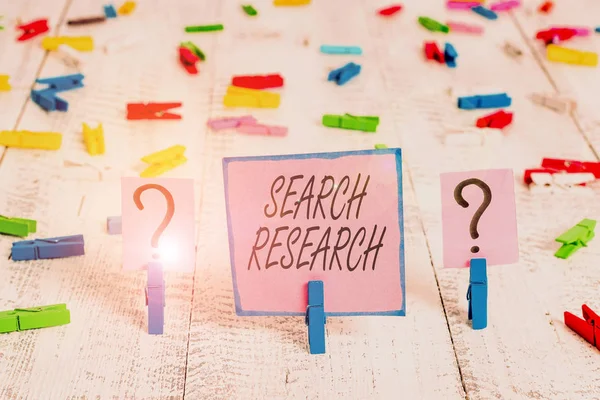 Text Sign Showing Search Research Business Photo Text Creative Systematic — Stok fotoğraf