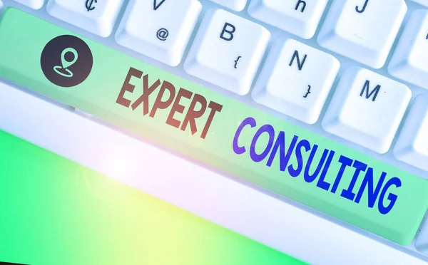 Ordskrivning Text Expert Consulting Företagsfoto Visa Upp Tillhandahållande Expertkunskap Till — Stockfoto