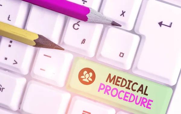 Textový Znak Ukazující Lékařskou Proceduru Text Fotografie Zaměstnání Postup Lékařů — Stock fotografie