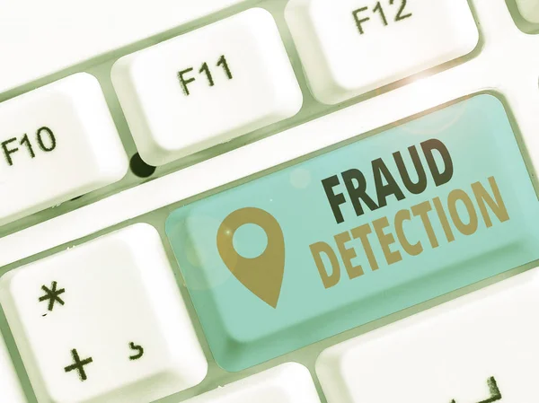 Text Sign Showing Fraud Detection Business Photo Showcasing Identification Actual — Stock Photo, Image