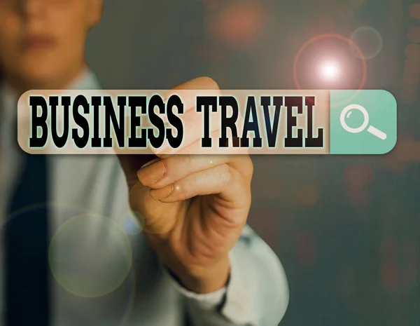 Business Travel el yazısı. Kavram, bir şirket adına bir ya da daha fazla yere seyahat anlamına gelir.. — Stok fotoğraf