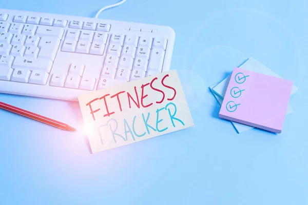 Conceptueel Handschrift Met Fitness Tracker Concept Betekent Apparaat Dat Een — Stockfoto