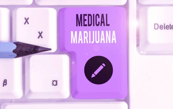 Tekst Teken Dat Medische Marihuana Weergeeft Zakelijke Foto Tekst Aanbevolen — Stockfoto