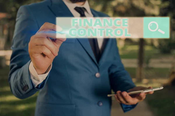 Testo calligrafico Controllo Finanza. Concetto significa procedure che vengono attuate per analizzare le finanze . — Foto Stock