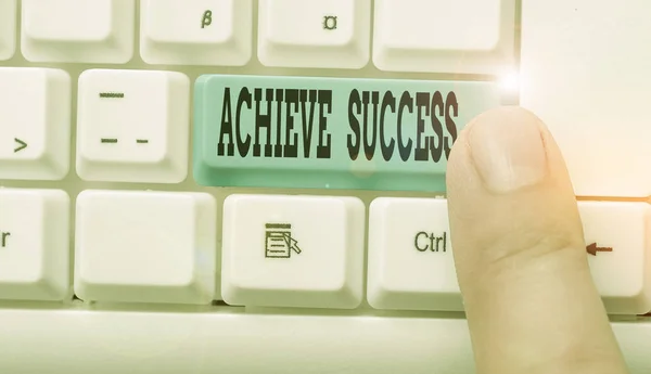 Text Sign Showing Achieve Success Business Photo Text Attain Desired — Stock Photo, Image