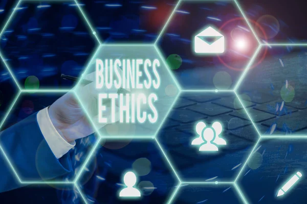Segno Testo Che Mostra Business Ethics Fotografie Impresa Che Illustrano — Foto Stock