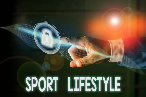 Handschrift tekst schrijven Sport Lifestyle. Concept betekent Fond van sport of outdoor activiteiten Fysiek actief. — Stockfoto