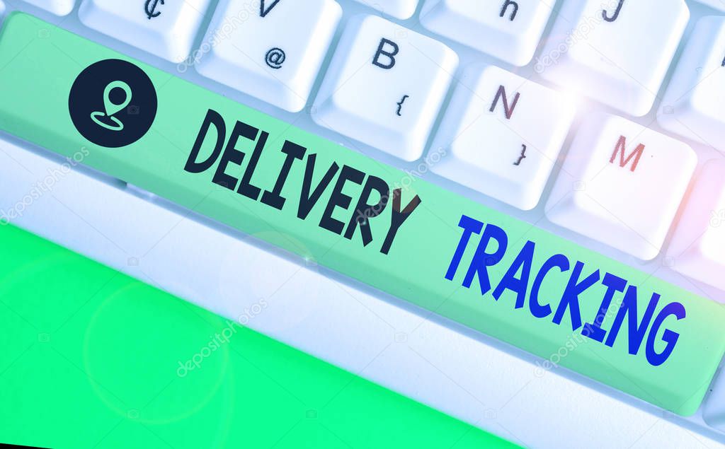 Word writing text Delivery Tracking. Business photo showcasing the process of localizing shipping containers and mails