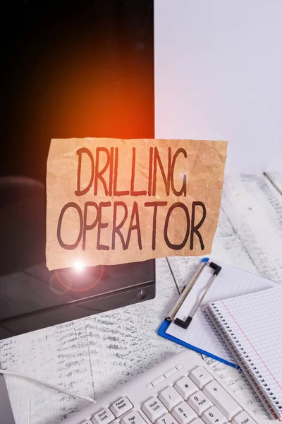 Conceptueel Handschrift Met Drilling Operator Concept Betekent Iemand Die Tuigage — Stockfoto