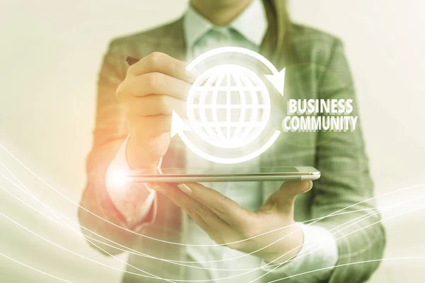 Segno Testo Che Mostra Business Community Foto Aziendale Che Mostra — Foto Stock