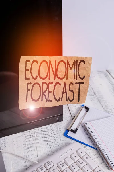 Conceptual Hand Writing Showing Economic Forecast Concept Meaning Attempting Predict — Stock Photo, Image