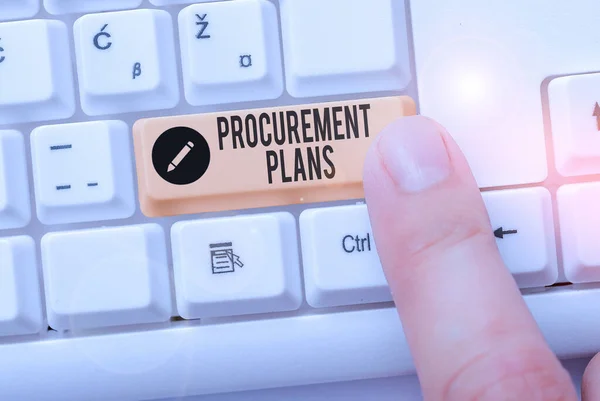 Text Sign Showing Procurement Plans Business Photo Text Determining Timeframes — Stock Photo, Image