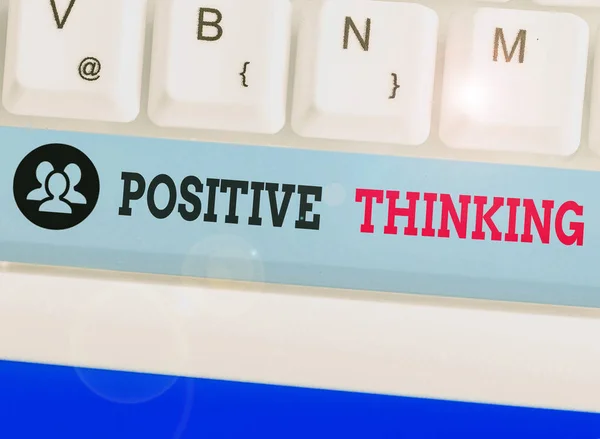 Sinal Texto Mostrando Pensamento Positivo Foto Negócios Mostrando Atitude Mental — Fotografia de Stock