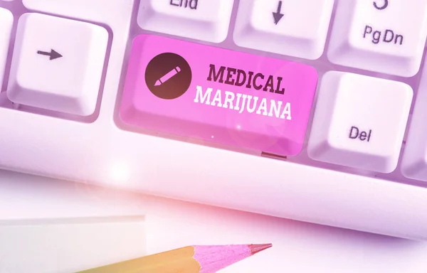 Konceptuella Handskrift Visar Medicinsk Marijuana Begrepp Mening Som Rekommenderas Genom — Stockfoto