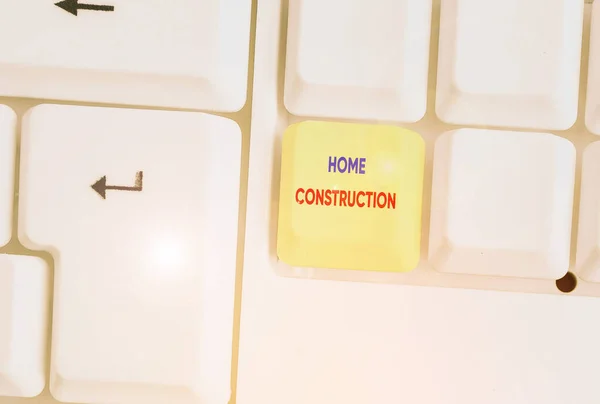 Tekst pisma Home Construction. Koncepcja oznaczająca proces budowy lokalu mieszkalnego. — Zdjęcie stockowe