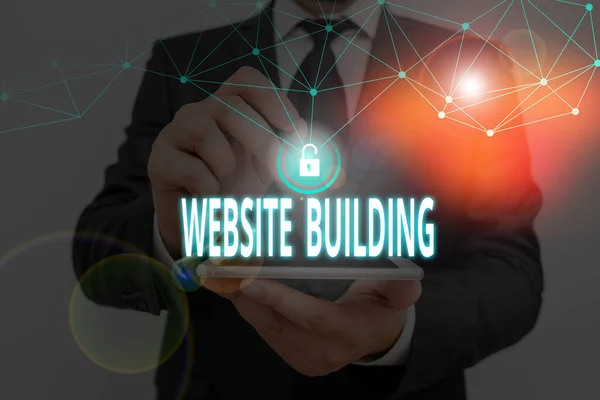 Escrita à mão texto escrita Website Building. Conceito que significa ferramentas que normalmente permitem a construção de sites . — Fotografia de Stock
