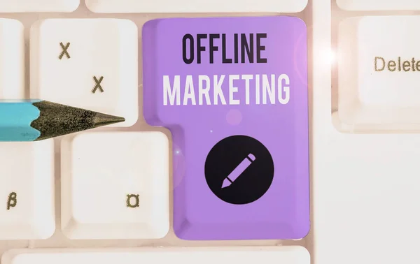Text Sign Showing Offline Marketing Business Photo Text Advertising Strategy — Stock Photo, Image