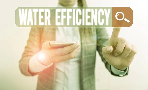 Text Sign Showing Water Efficiency Business Photo Showcasing Reduce Water — 스톡 사진