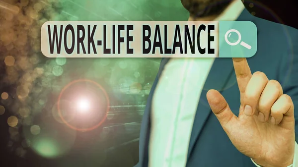 Texto manuscrito Balance de la vida laboral. Concepto que significa tiempo asignado para el trabajo y aspectos de la vida son iguales . — Foto de Stock