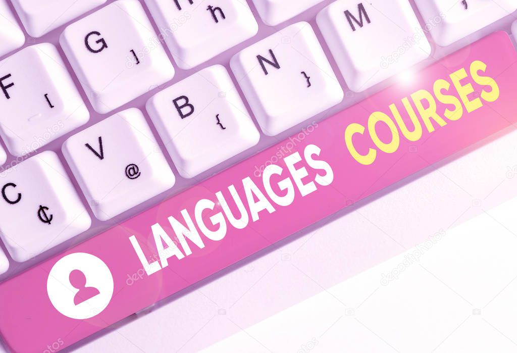Conceptual hand writing showing Languages Courses. Business photo text set of classes or a plan of study on a foreign language.